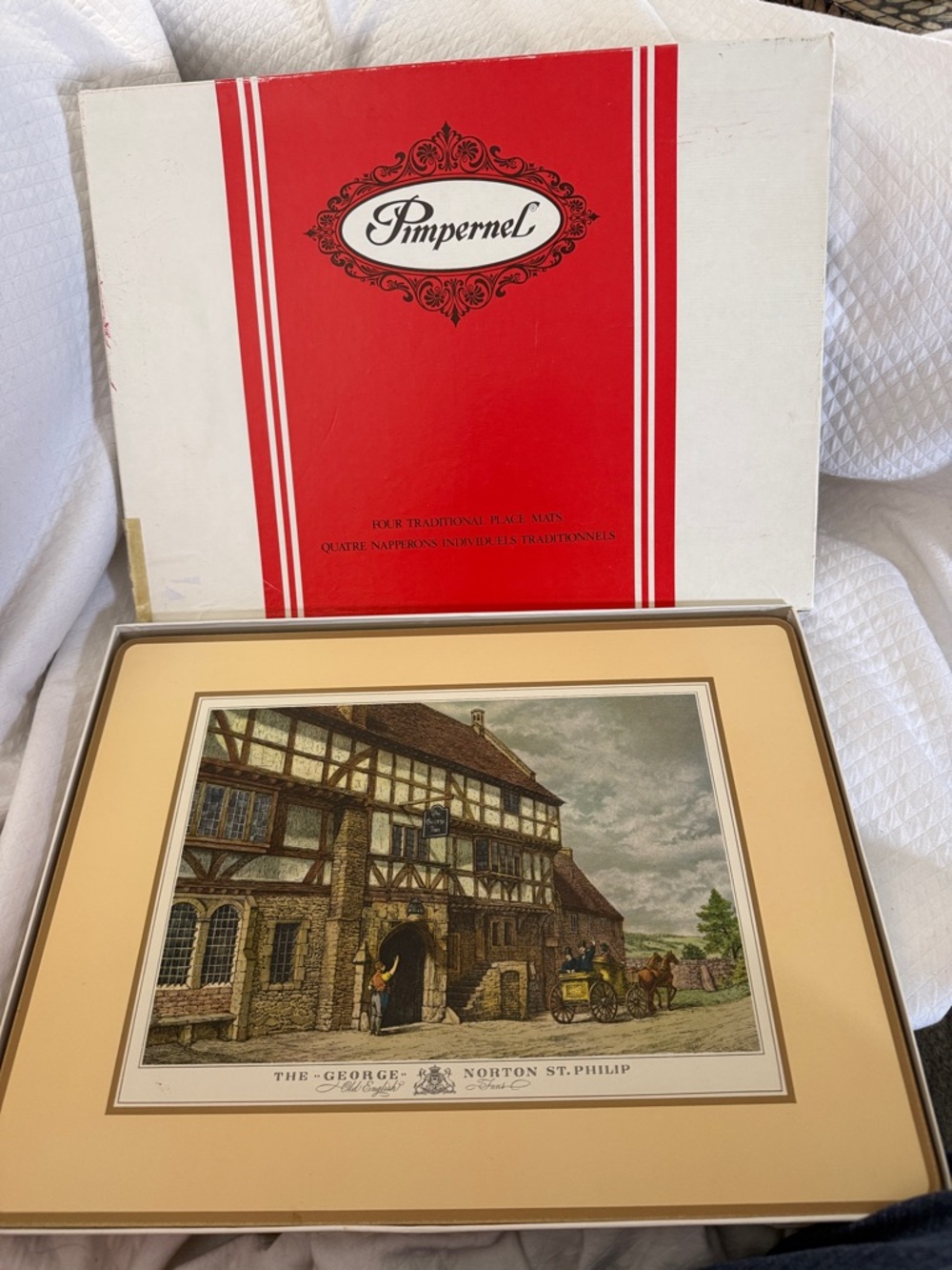 Rare Vintage Pimpernel Placemats Set of 4 "The George" Old English Inn PRISTINE
